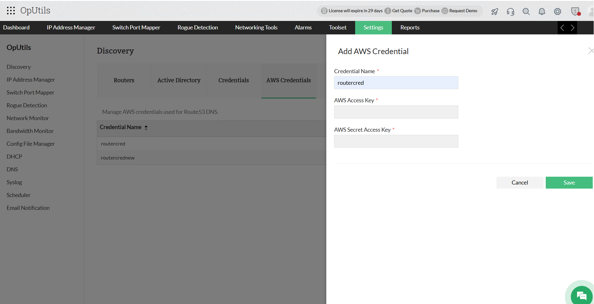 AWS Route 53 Management - ManageEngine OpUtils