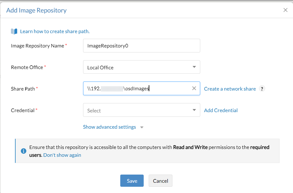 Image repository example