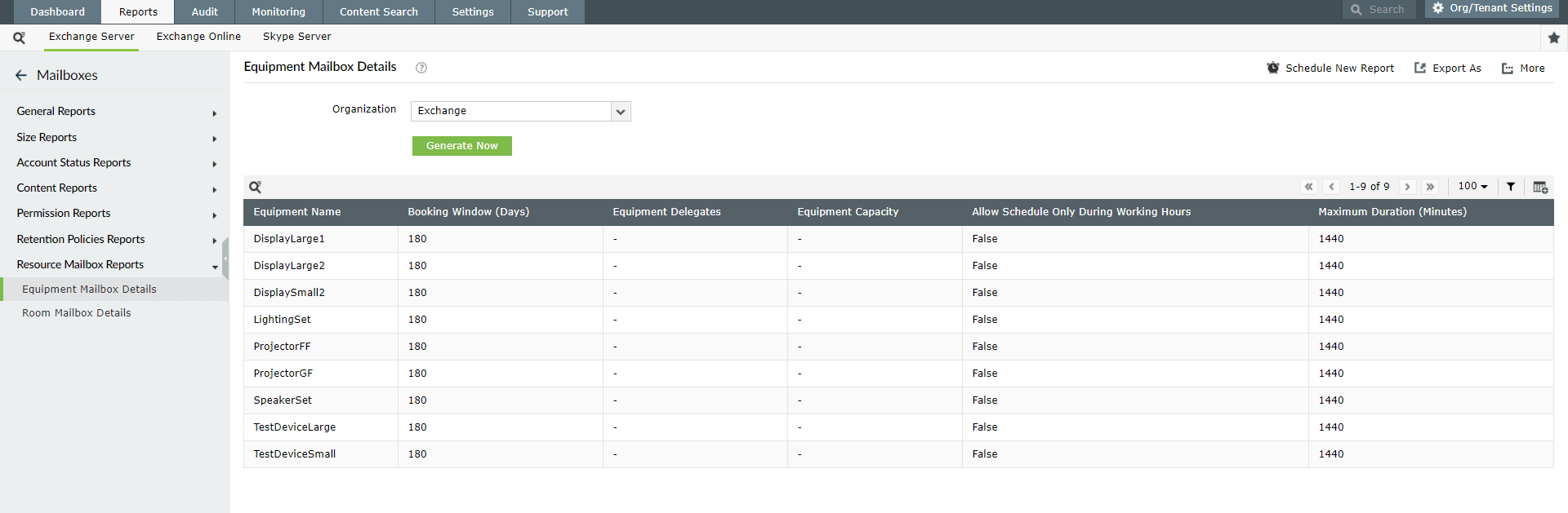 Donn&eacute;es de la bo&icirc;te aux lettres d&rsquo;&eacute;quipement