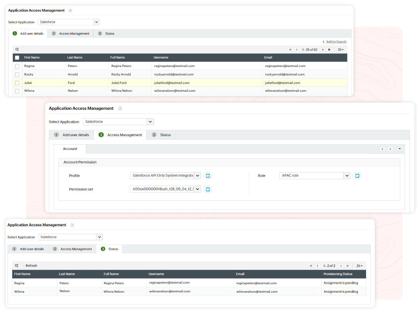Dashboard de gestión de permisos y funciones de la aplicación con Identity360