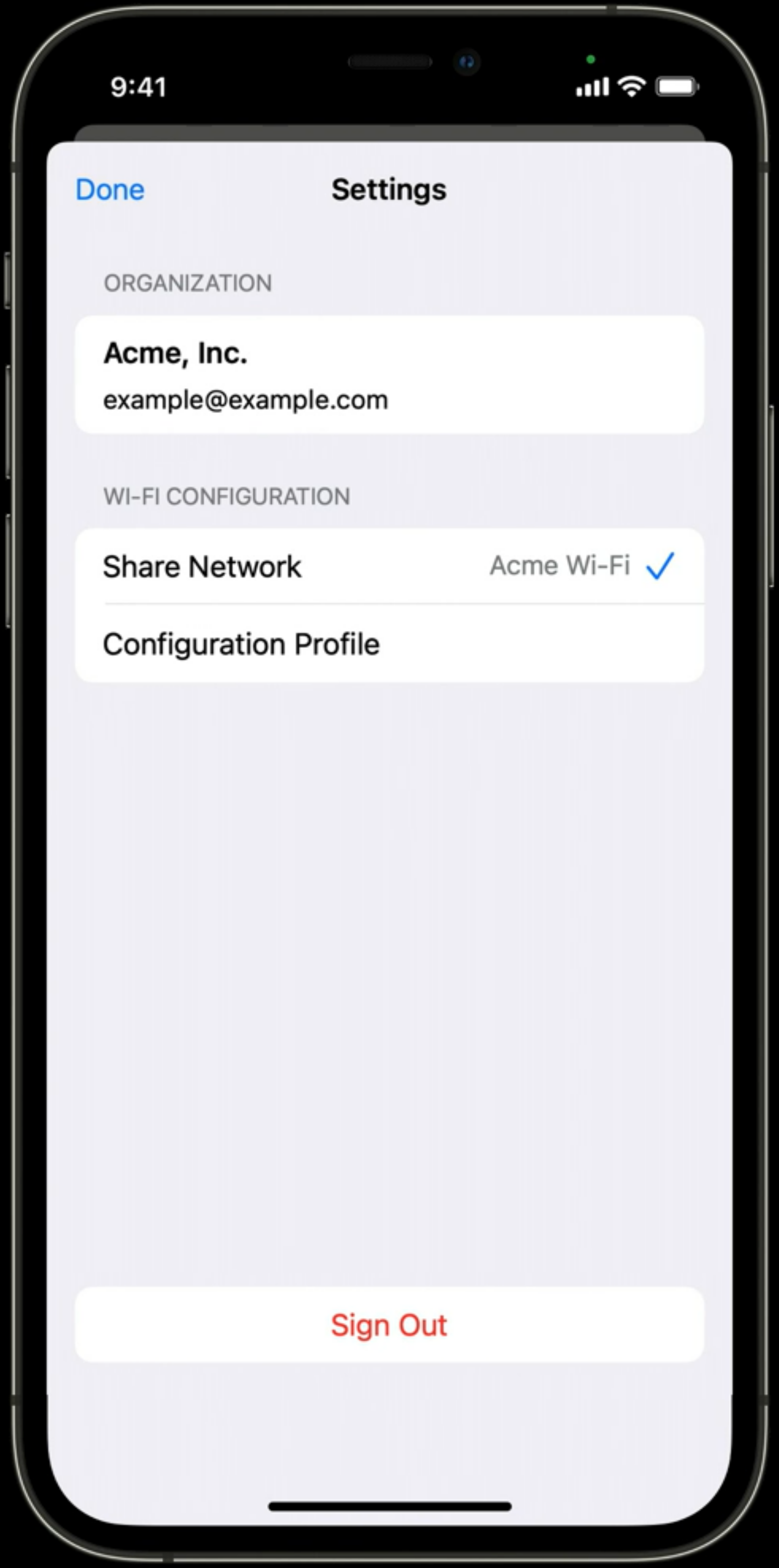 Wi-Fi configuration