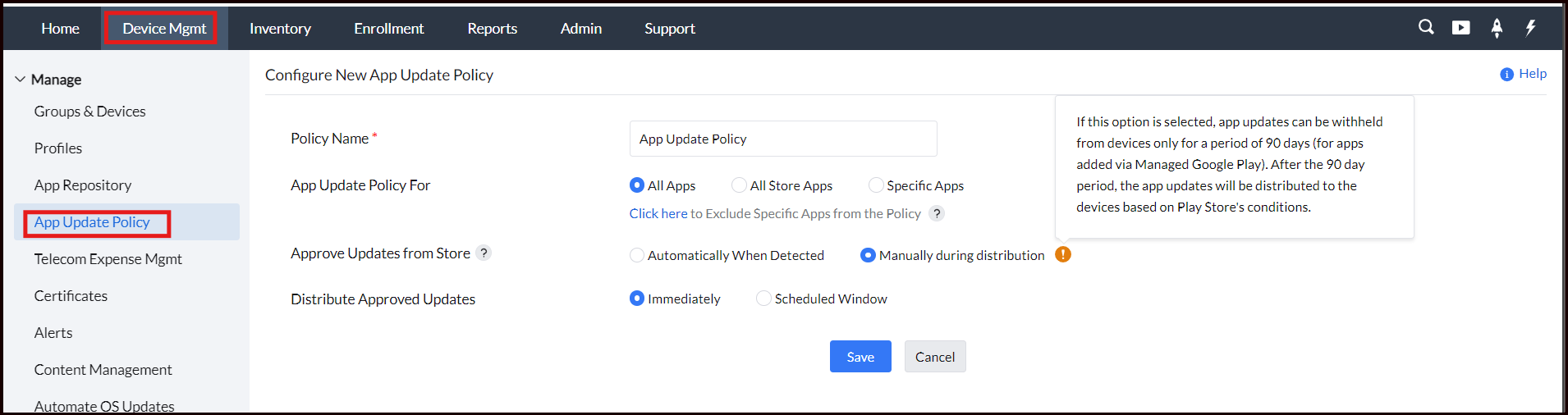 Updating Self Service app (previously ME MDM app) using Play for Work