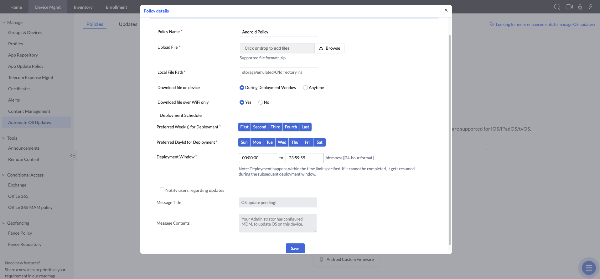 Updating Firmware on Zebra Devices Using MDM illustration 4