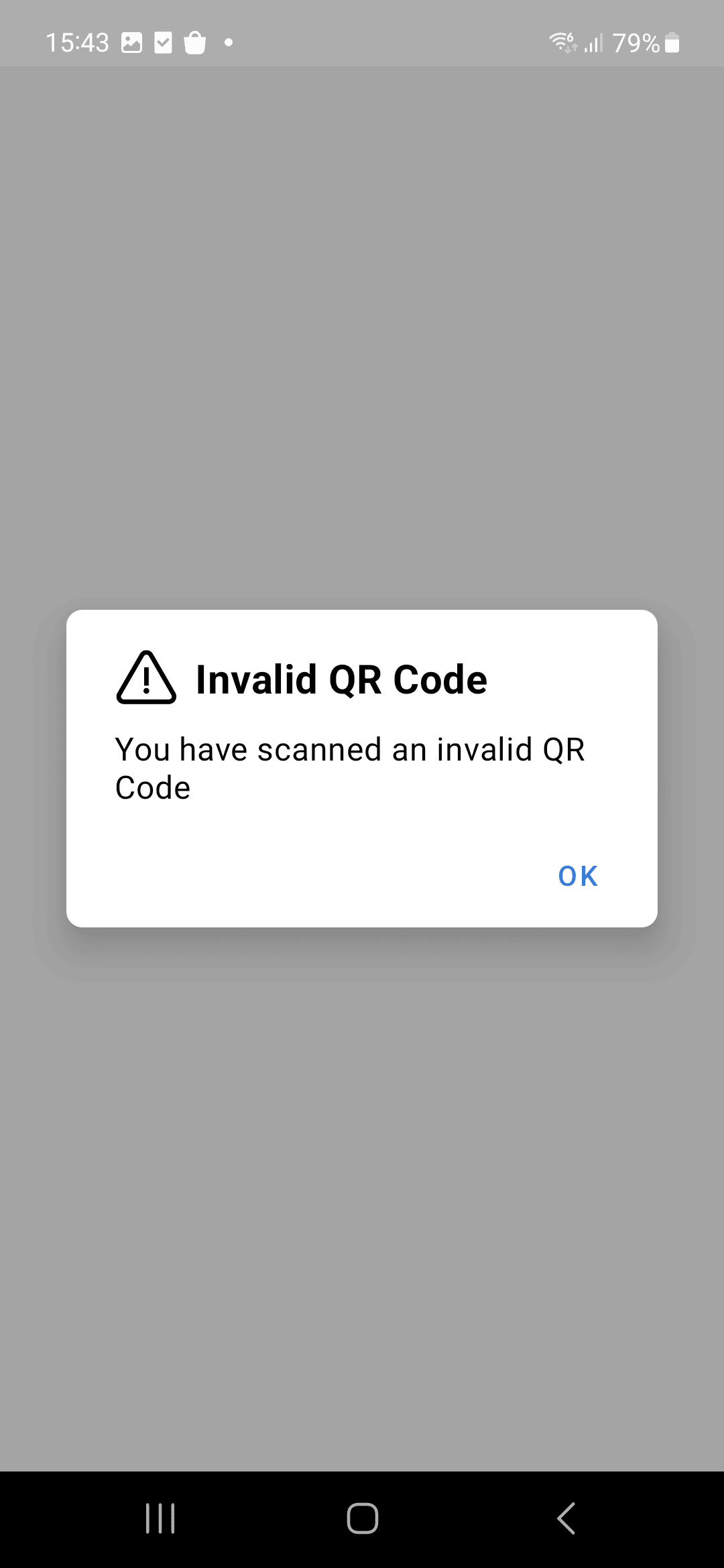 Invalid QR code error shown while enrolling an Android device