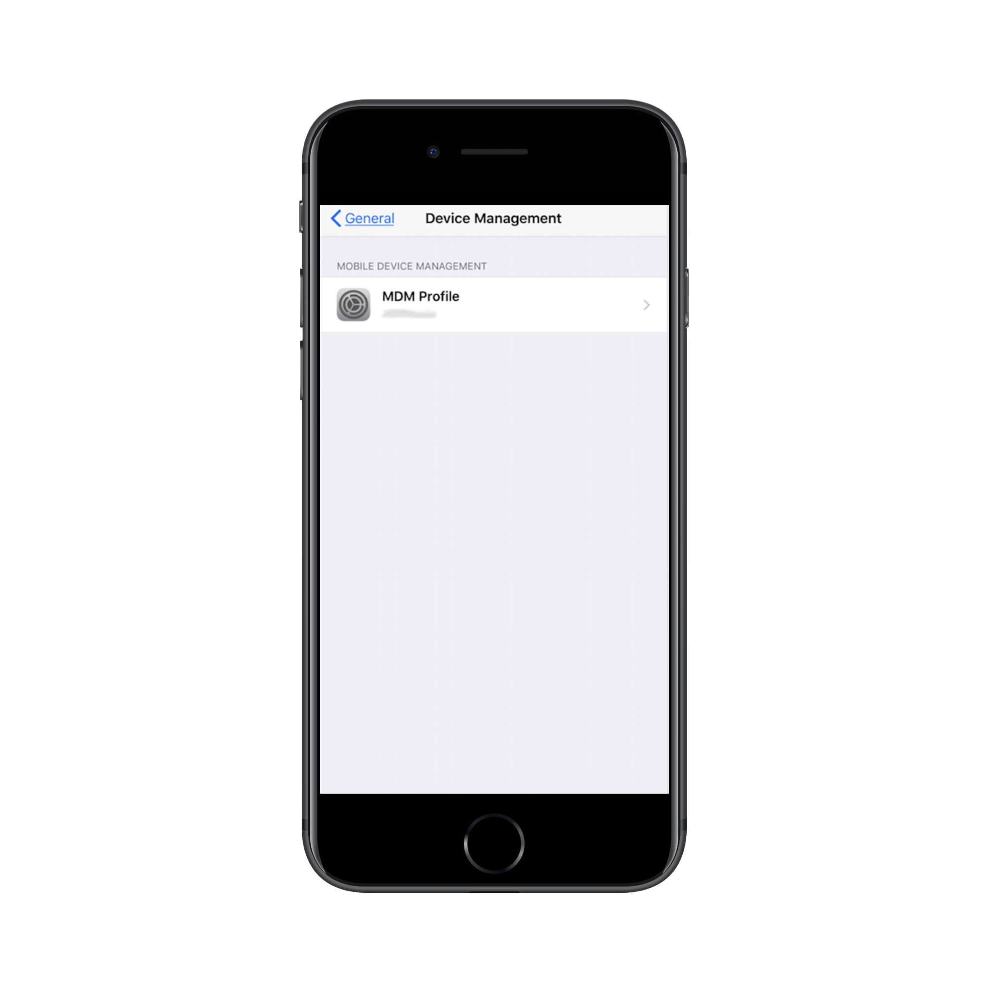 Remove MDM Profile confirmation screen on iOS device