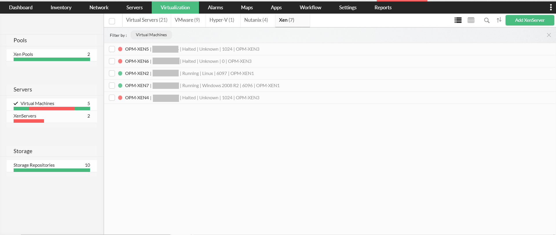 Citrix monitoring in OpManager: Easily manage multiple Citrix environments with the Xen inventory