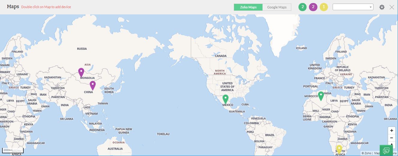 Google maps - ManageEngine OpManager