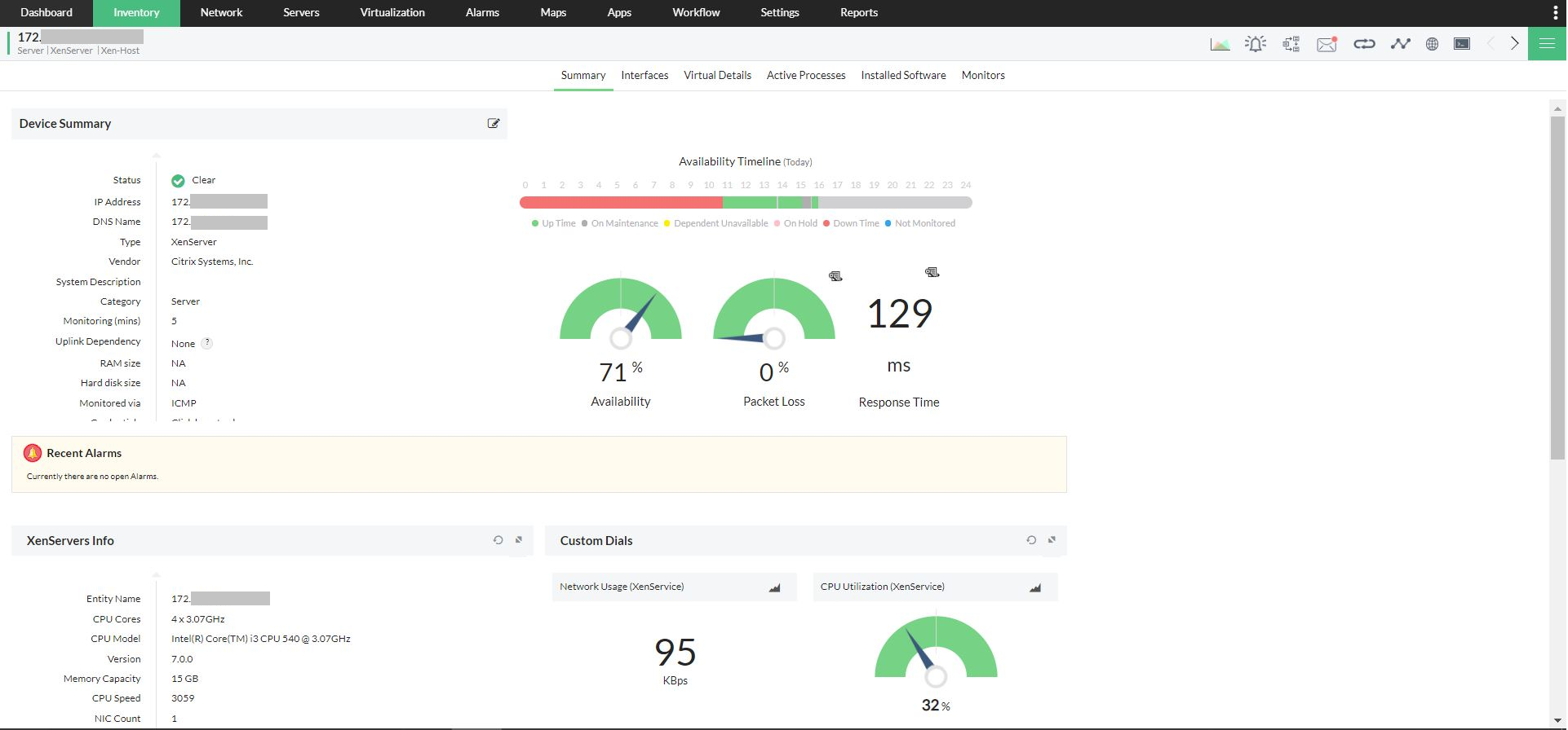 Citrix XenServer Monitoring in OpManager: Virtual Marchine