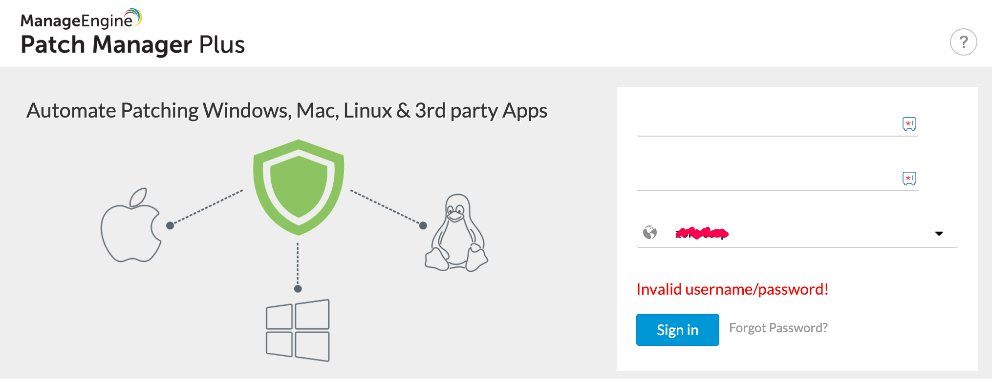 Tips to login with Active Directory Domain Authentication - ManageEngine Patch Manager Plus