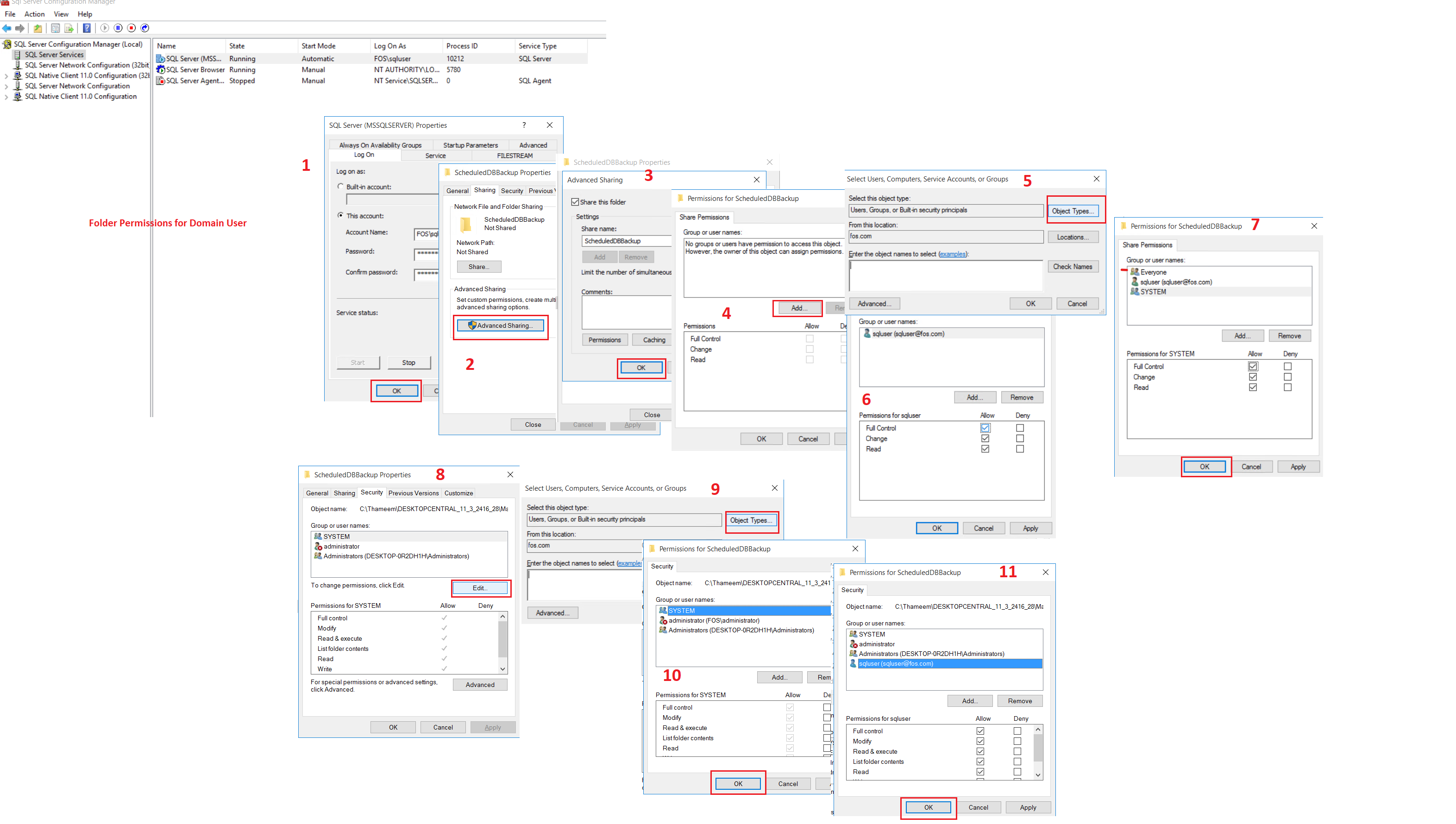 Domain User Folder Permissions Setup for Backup Storage