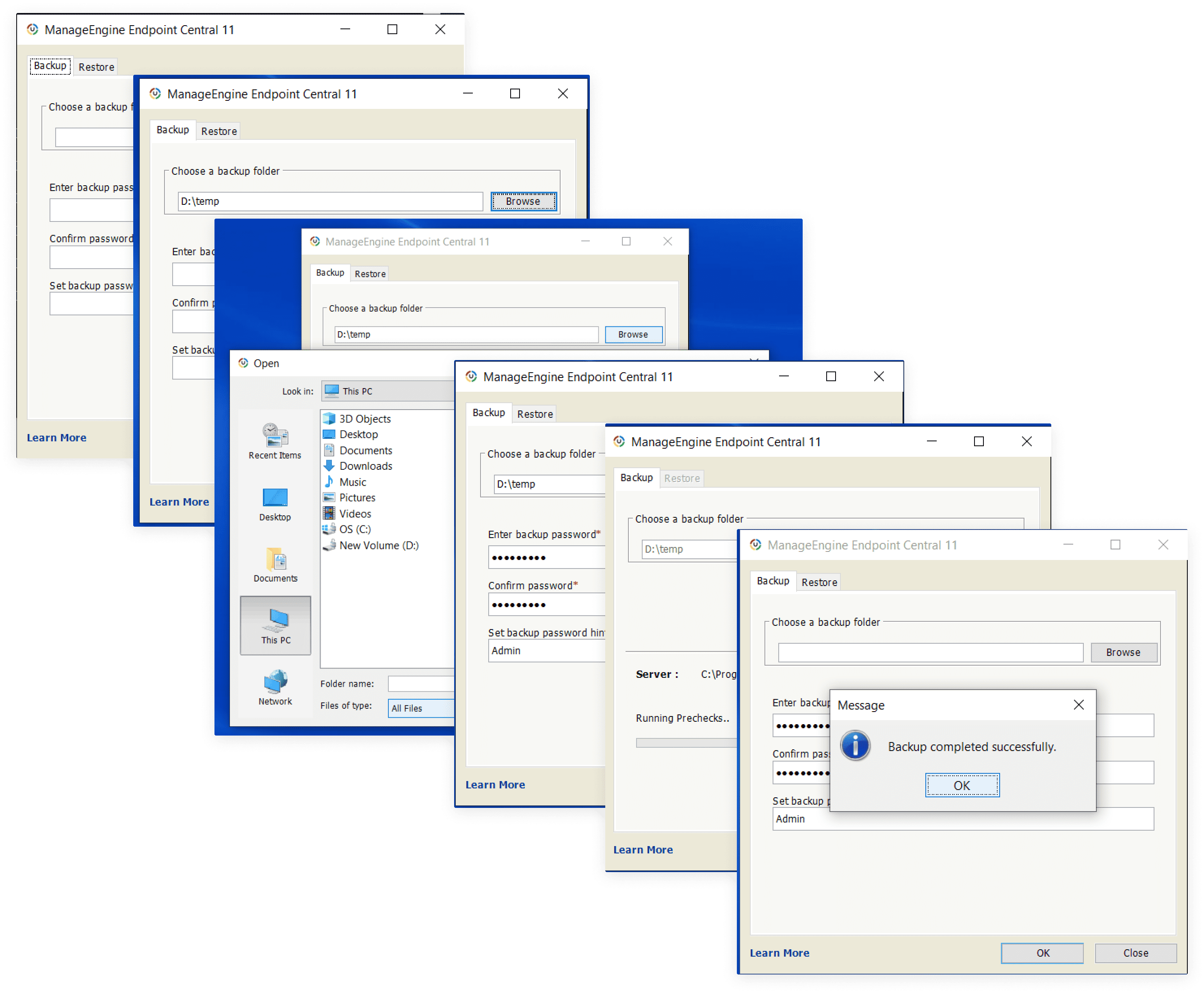 Manual Backup Process in Backup-Restore Utility GUI