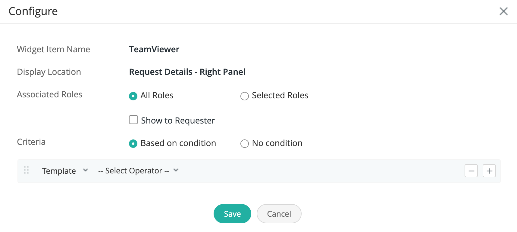 Conditions for Display Locations in Custom Widgets