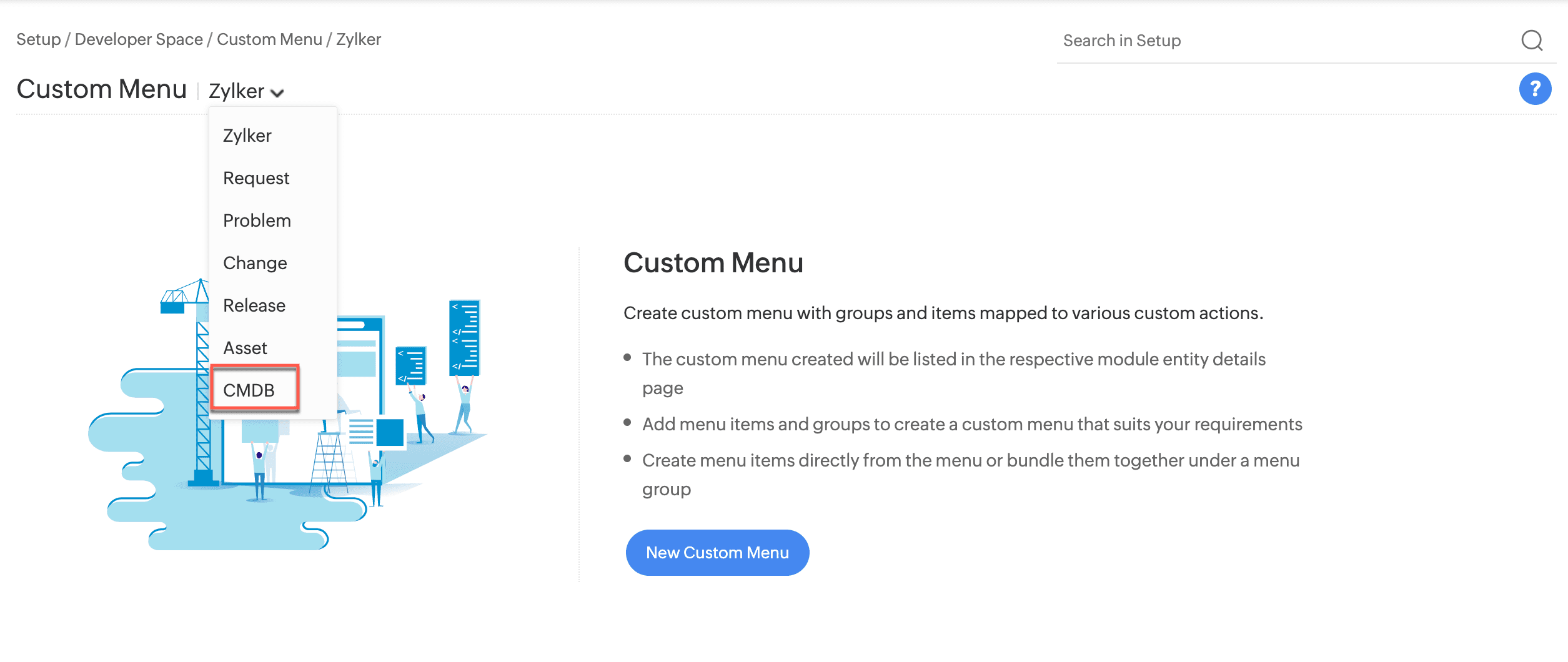 Custom Menu for CMDB