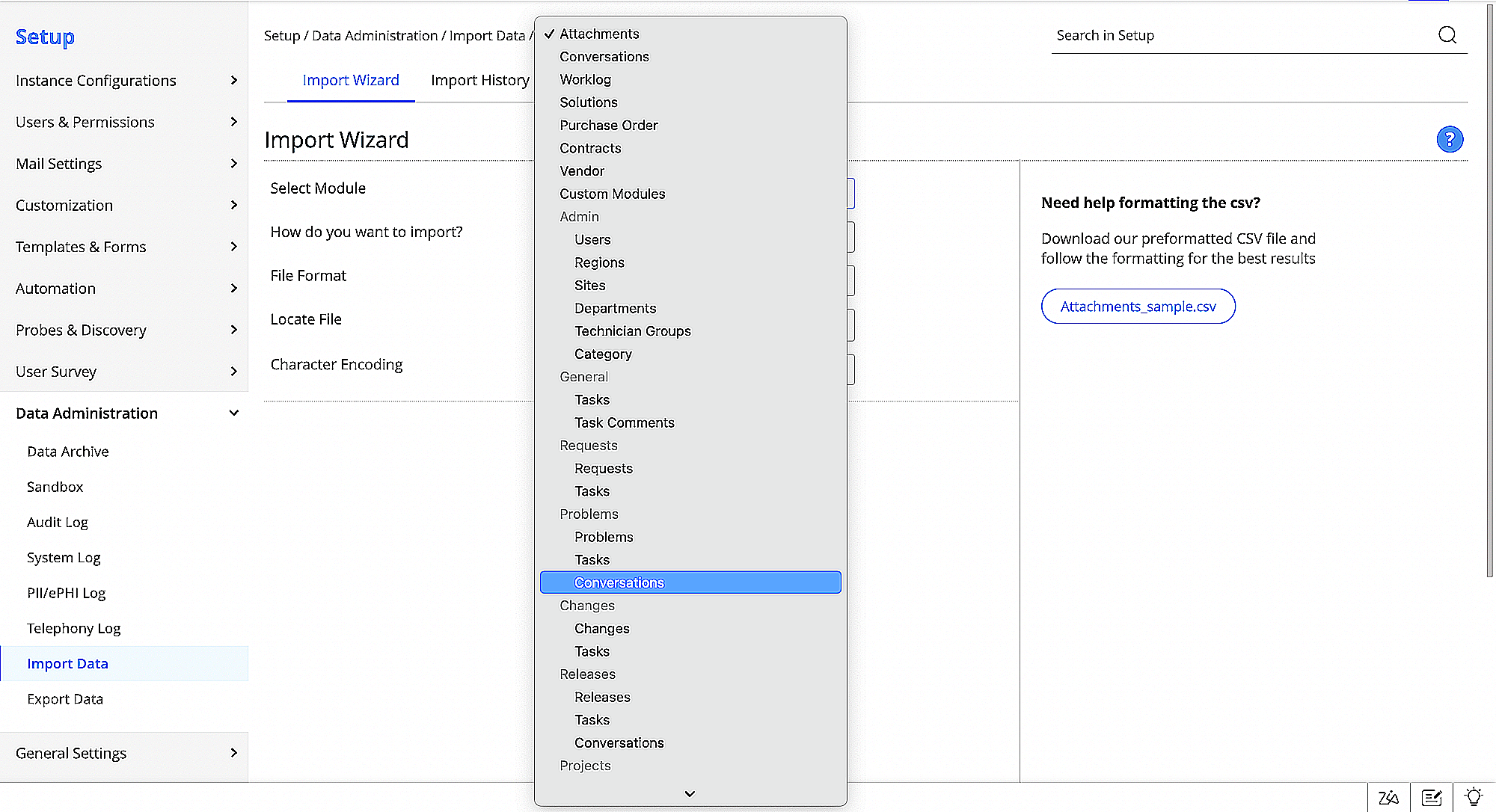 Import/Export Enhancements