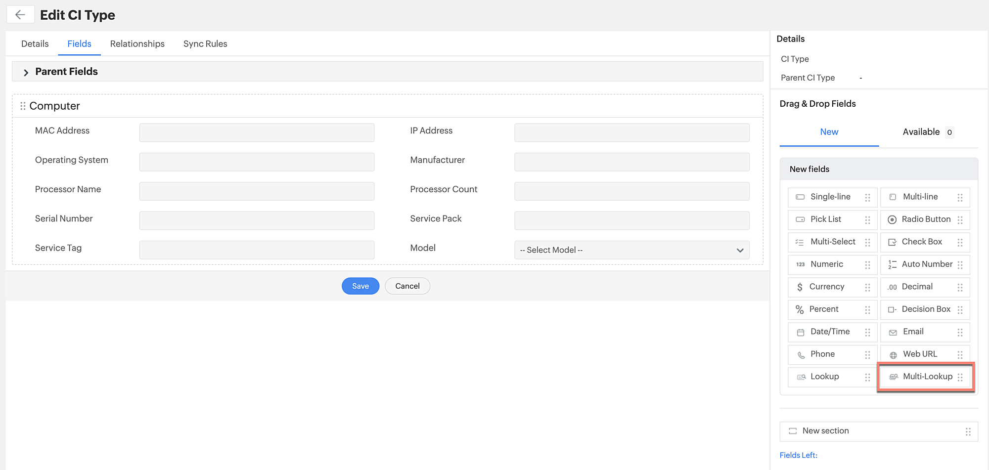 Multi-Lookup Fields in CMDB and Custom Modules