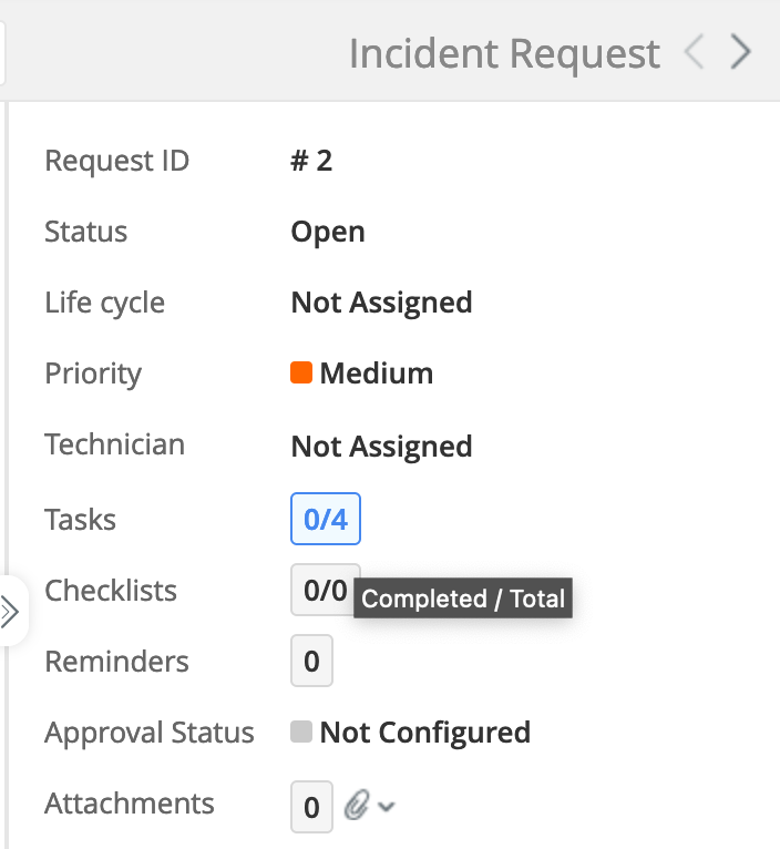Request Details Page UI changes