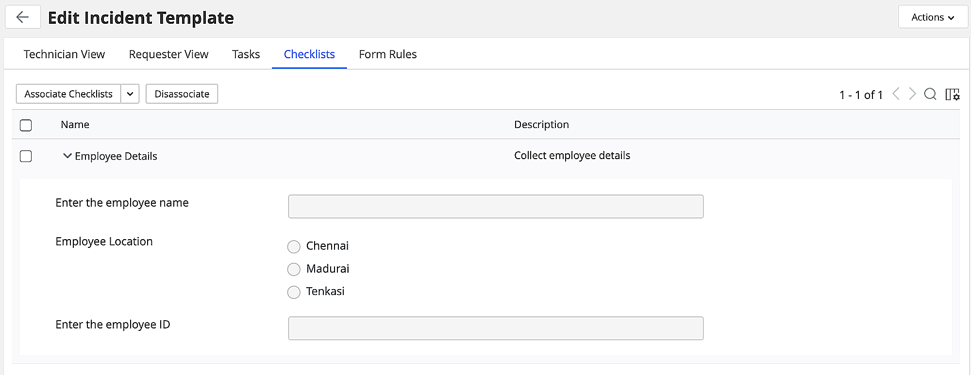 Associate Checklists to Request Templates