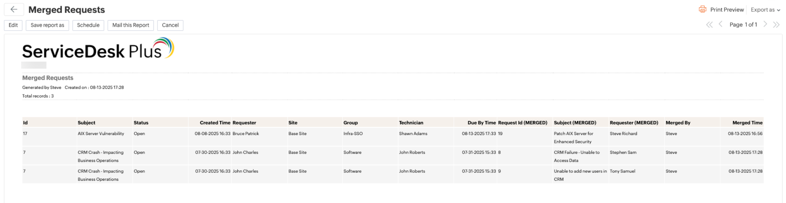 Merged Request Information in Parent Requests
