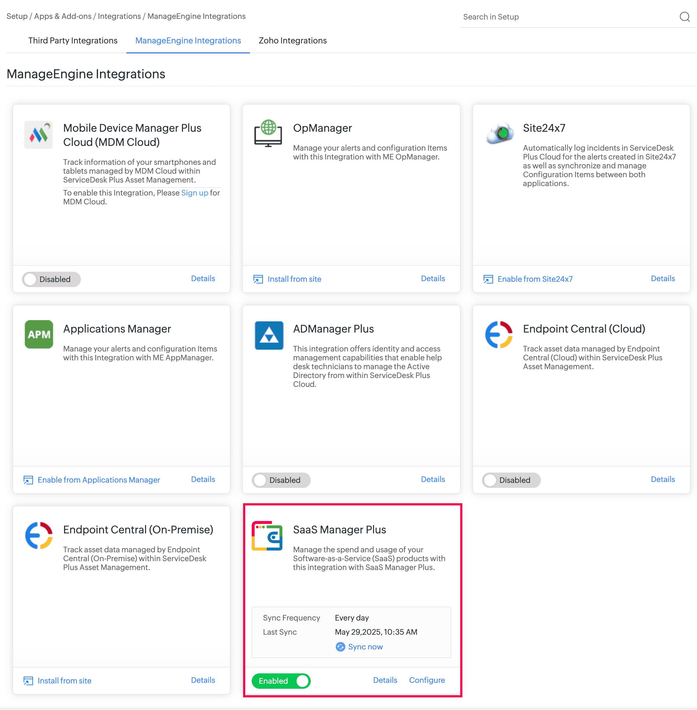SaaS Manager Plus Integrations