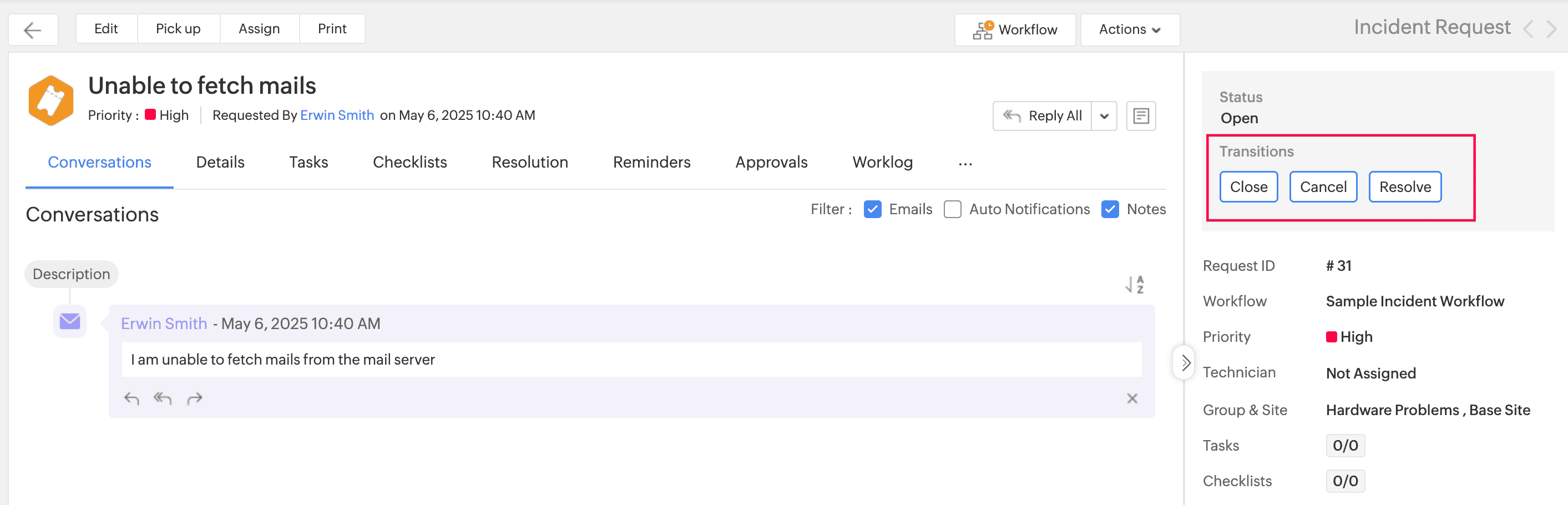 Execution of User Transitions