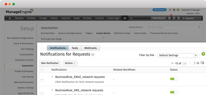 Custom request triggers