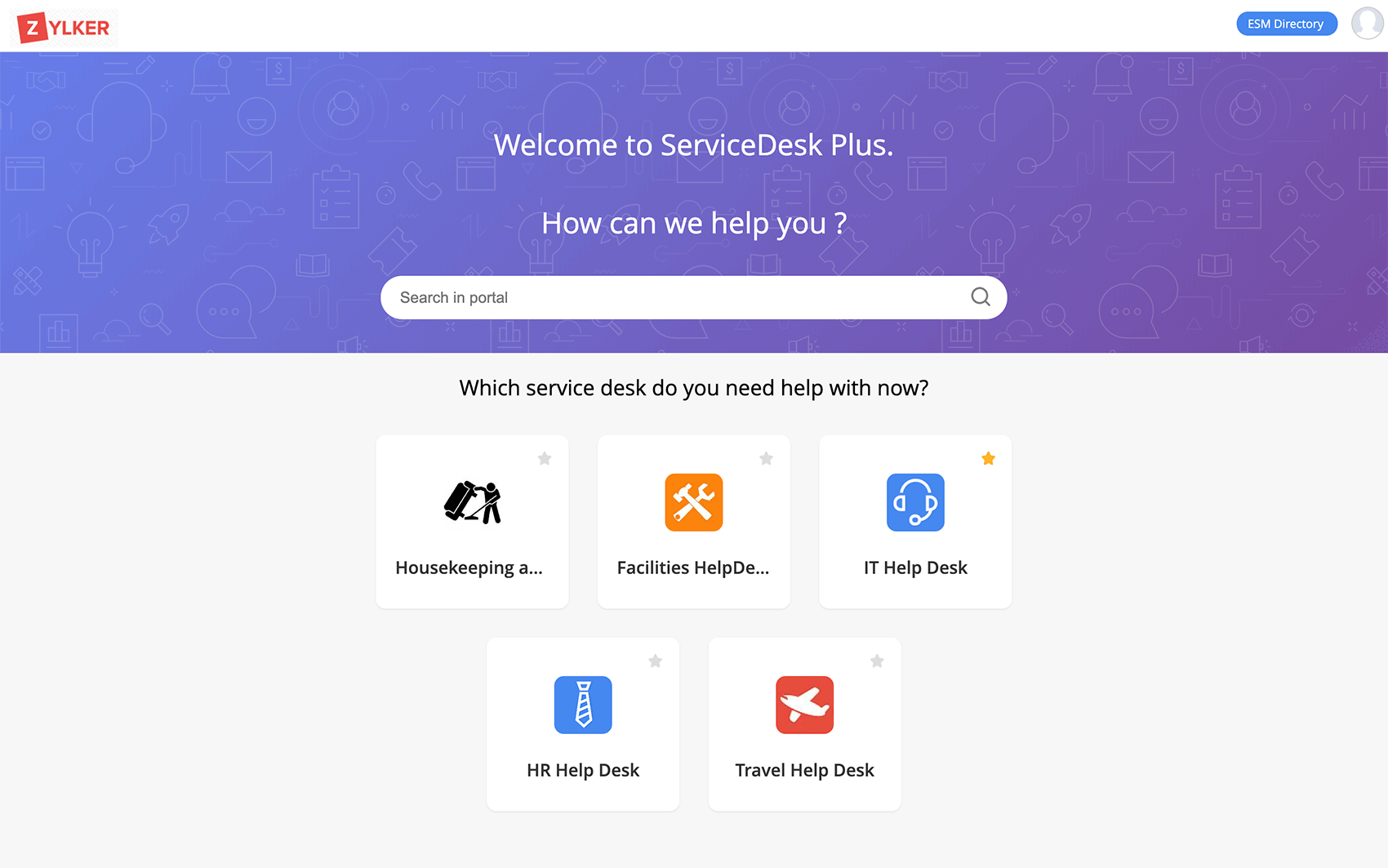 Enterprise service management (ESM)