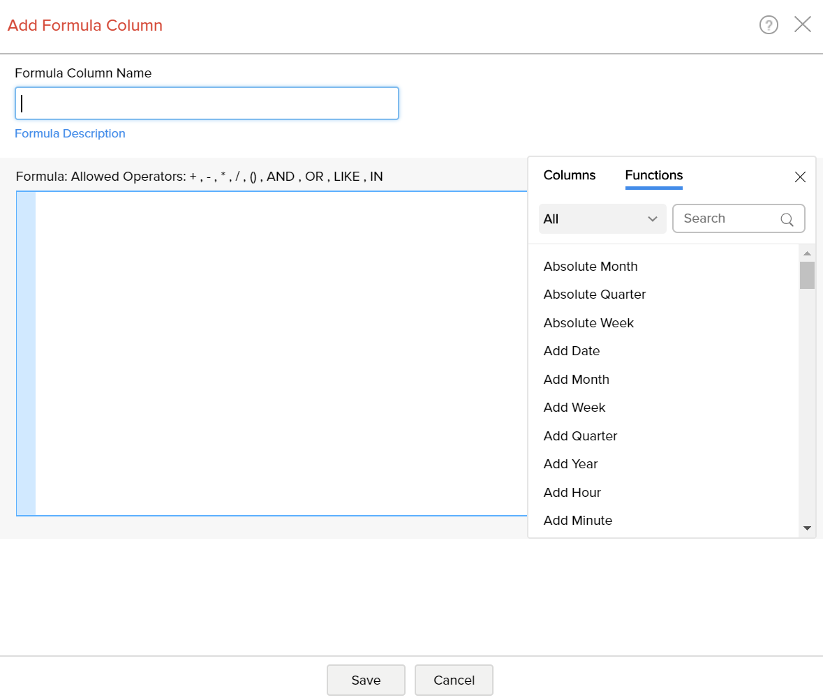 Add Formulas | Analytics Plus Cloud