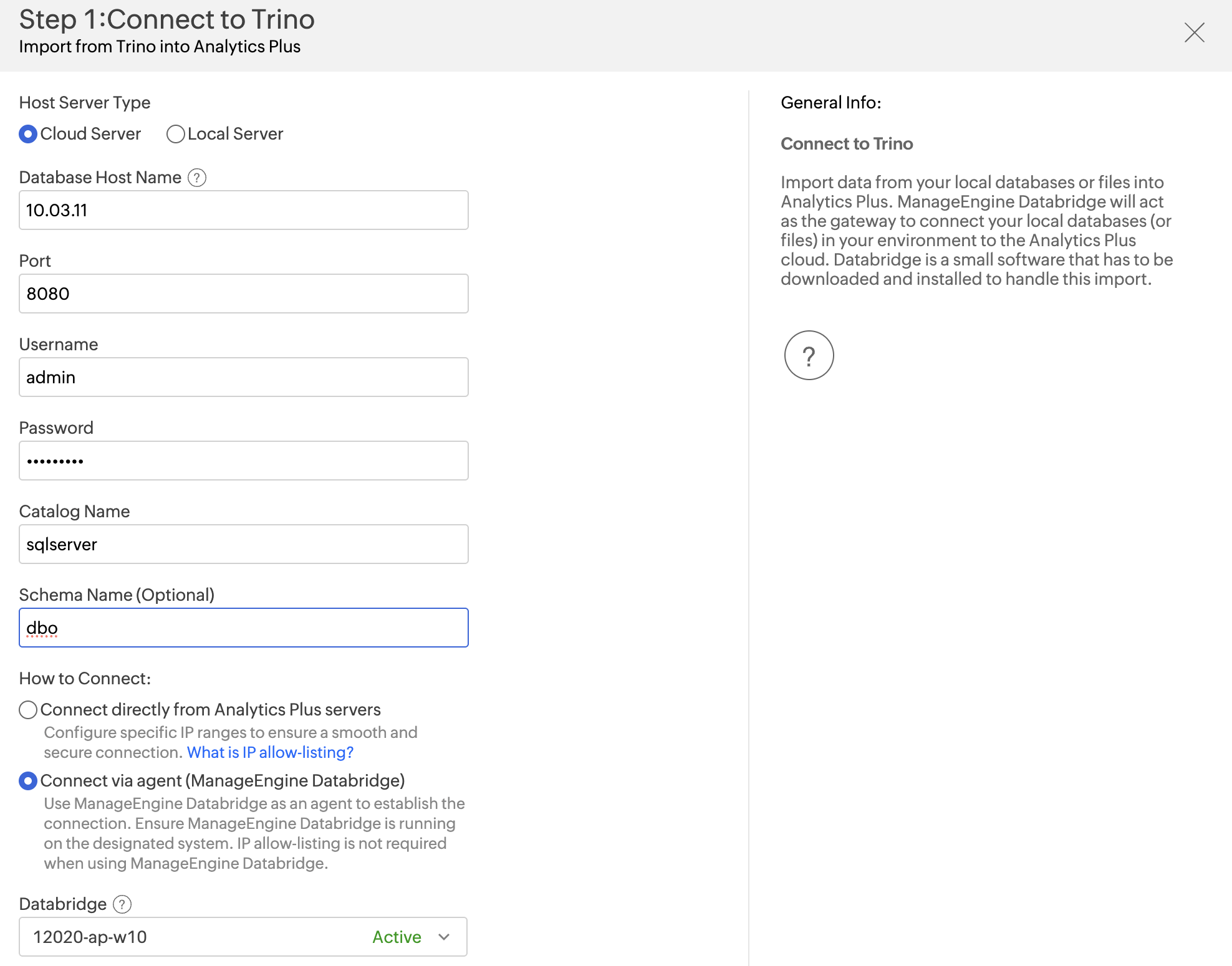 Connect Trino with Analytics Plus