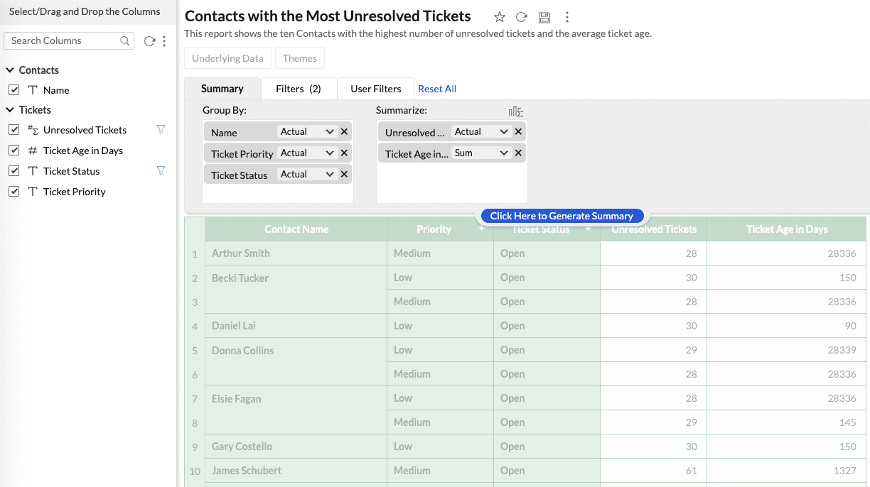 Creating A Summary View