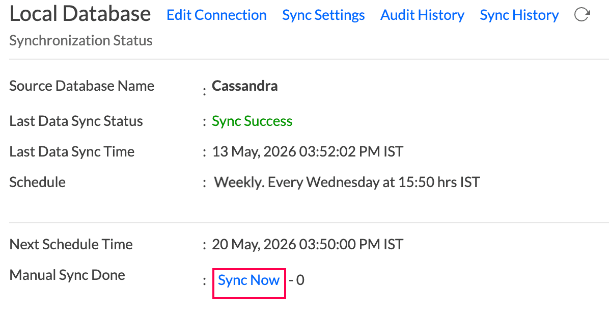 Sync Cassandra Data