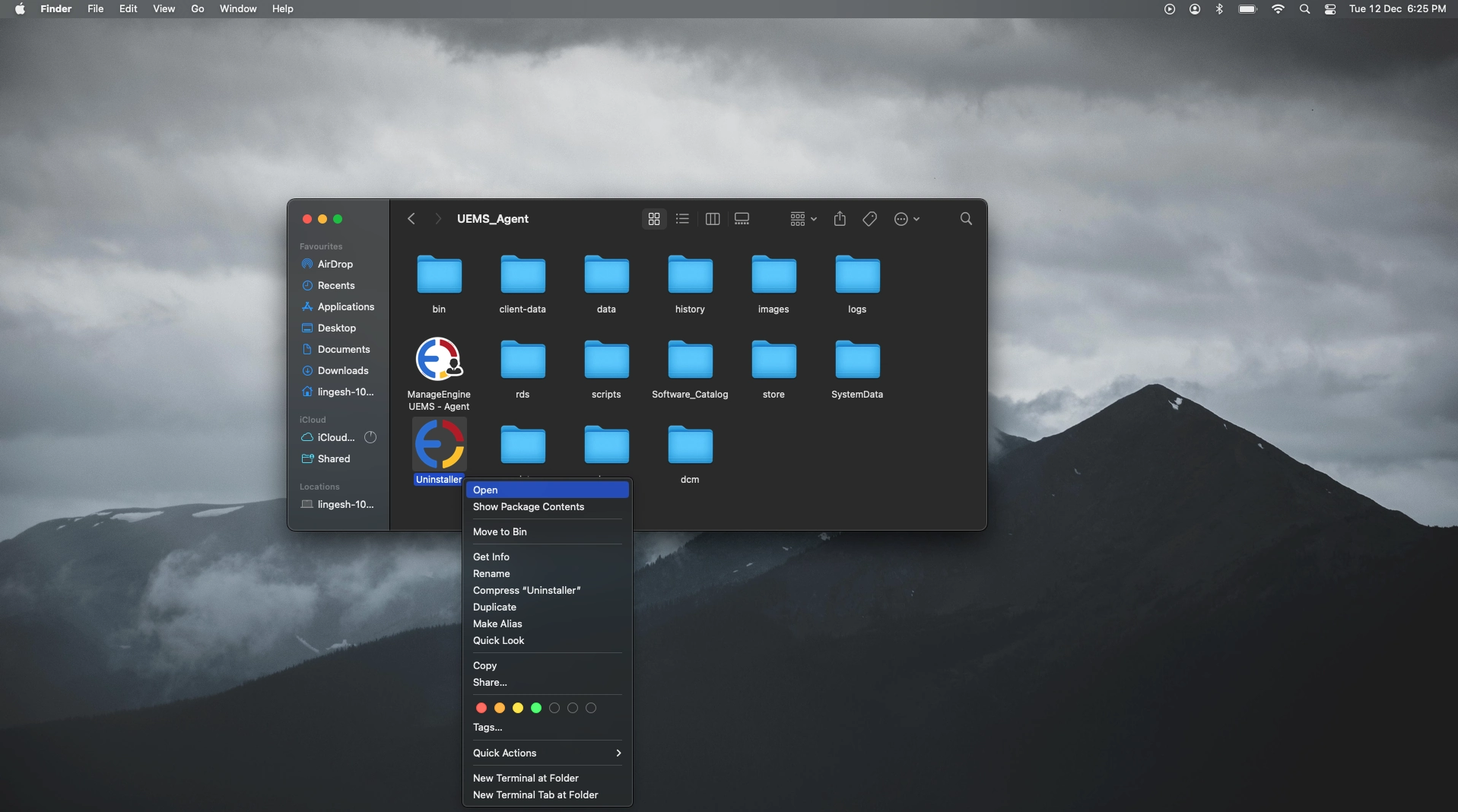 Using Finder mac agent uninstallation using finder