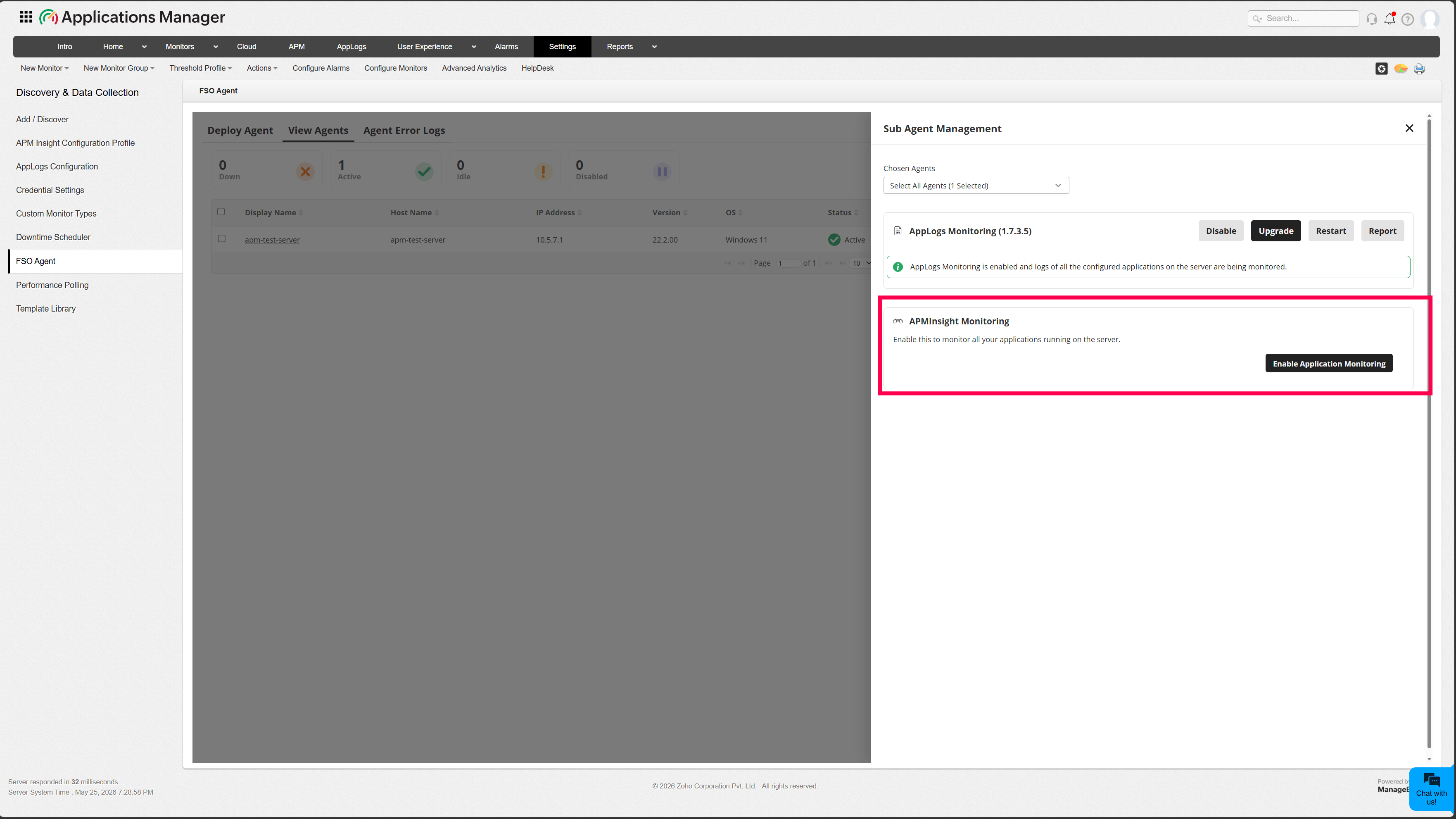 Enable APM Insight AutoProfiler | Applications Manager Enable APM Insight AutoProfiler | Applications Manager