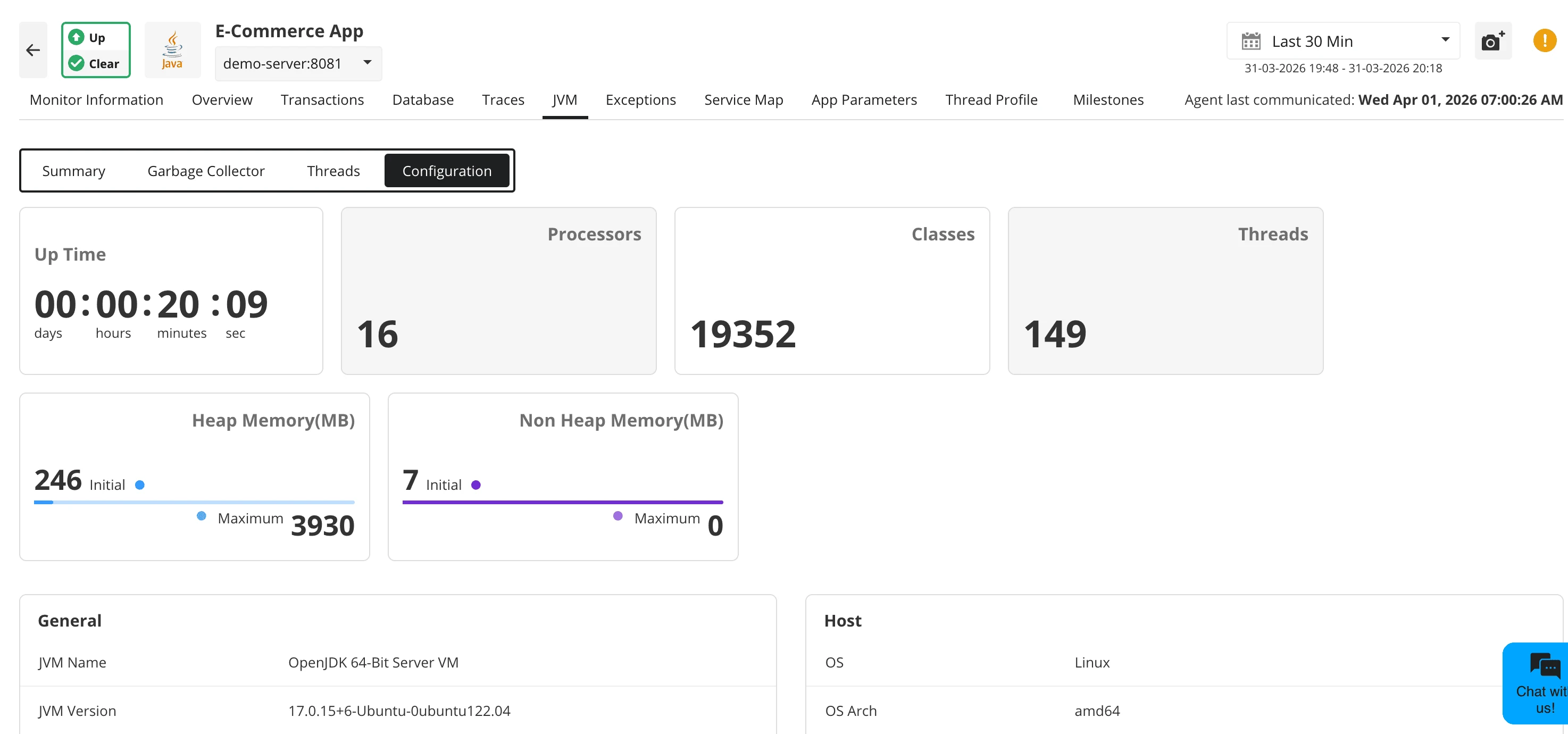 Smart sampling and JVM metrics in APM Insight