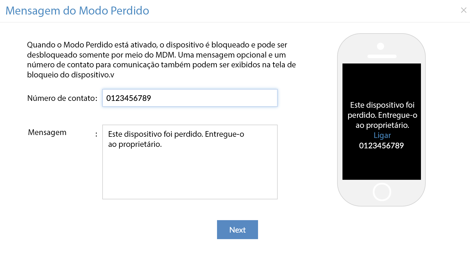 Mensagem do Modo Perdido