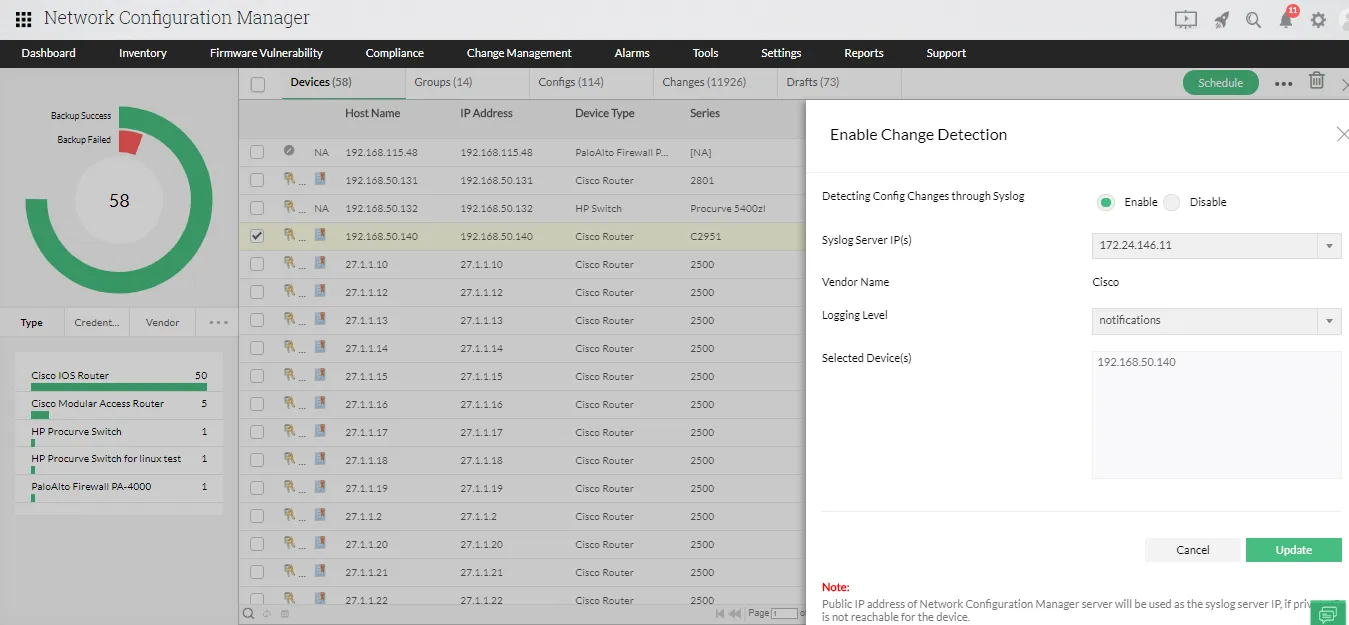 Backup Network Configurations Configuration Backup Tool - ManageEngine Network Configuration Manager
