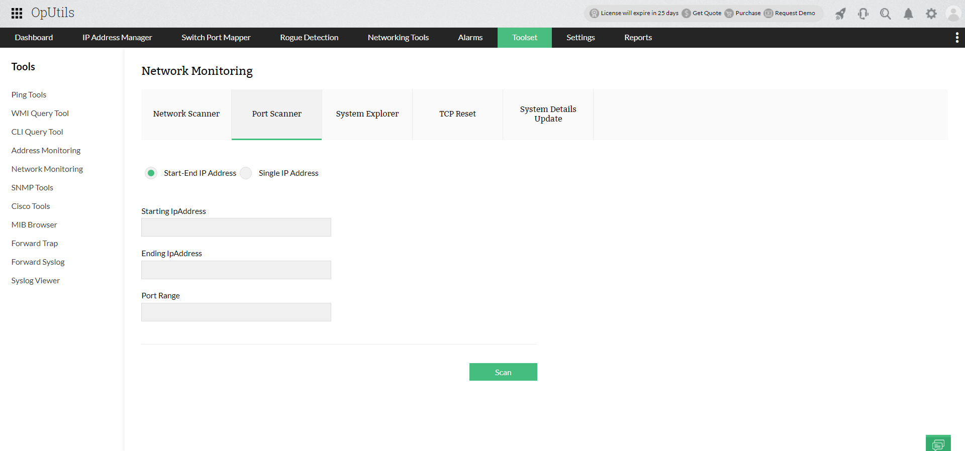 Port Scanning Tools - ManageEngine OpUtils