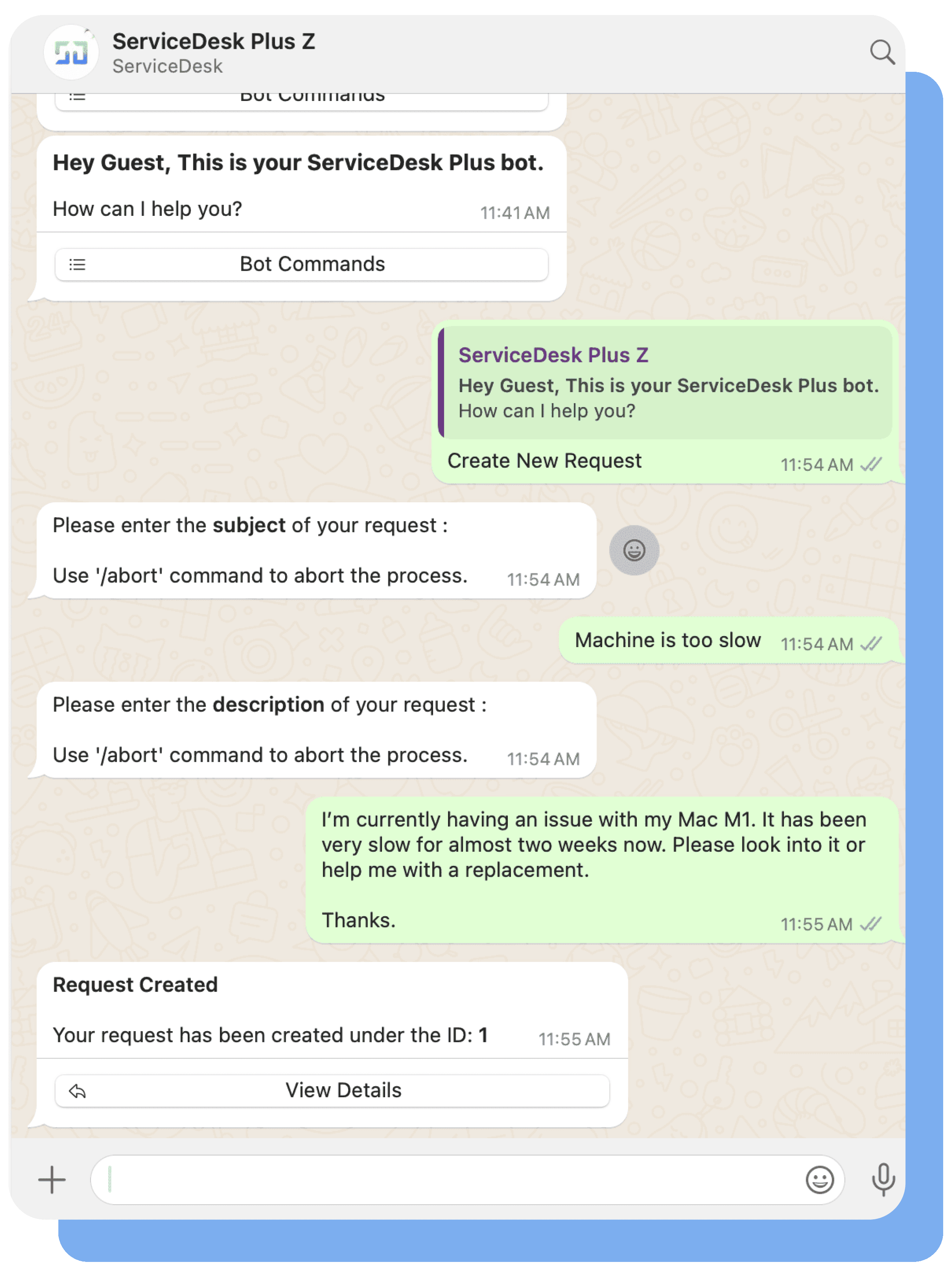 WhatsApp integrated ticketing system