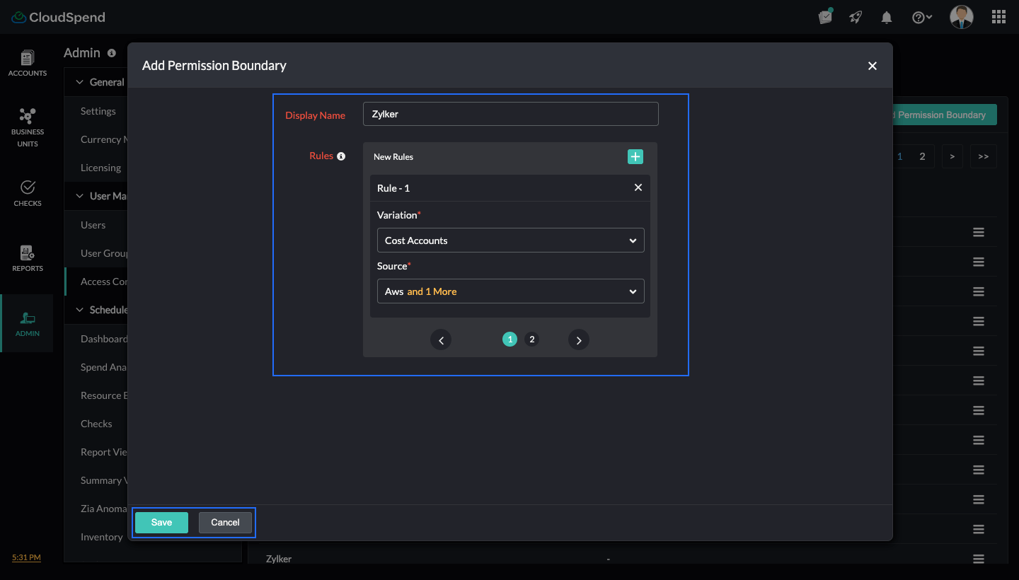 Add variation Add Rule
