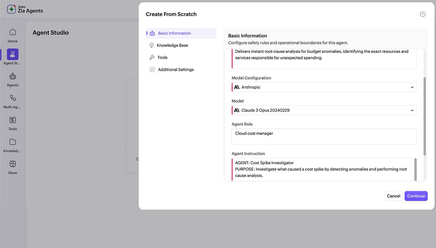 Basic Info Basic Information for Creating Agent