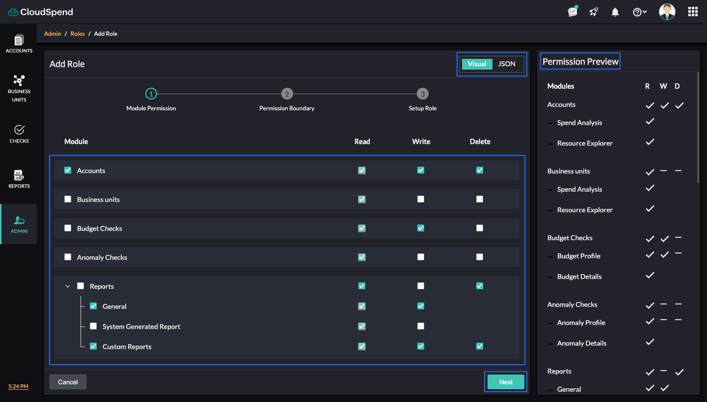 Module Boundary step 1