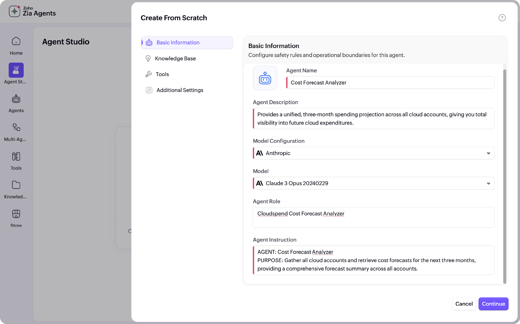 Create custom AI agents with Zia Agent Studio