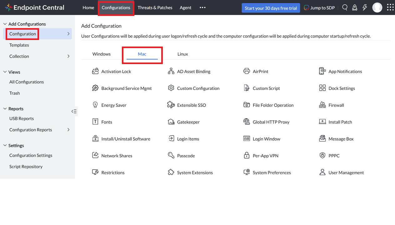 Select Configuration Select Configuration