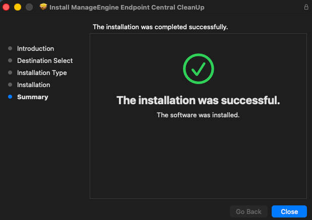 Step 4 Mac agent cleanup tool showing successful removal