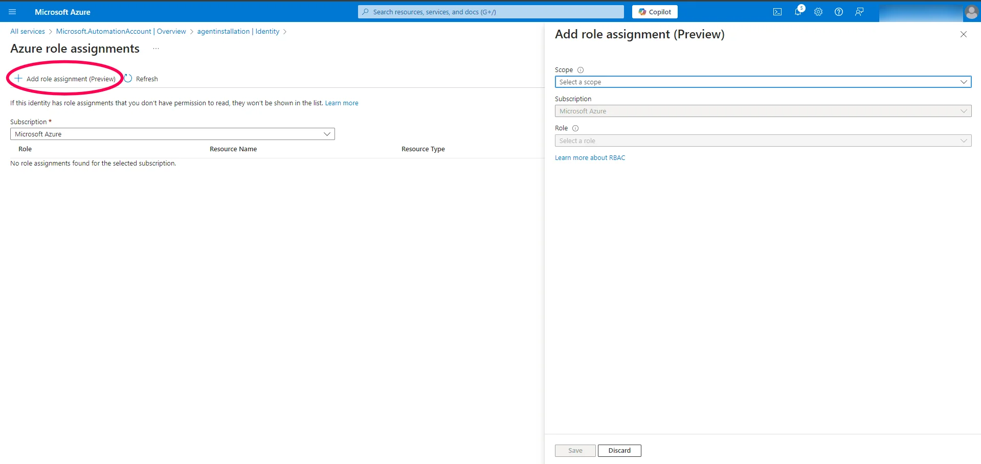 Enable managed identity Toggling System Managed Identity to On under Identity
