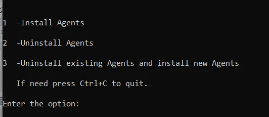 Choose install / uninstall / reinstall Tool showing the install, uninstall, and reinstall options
