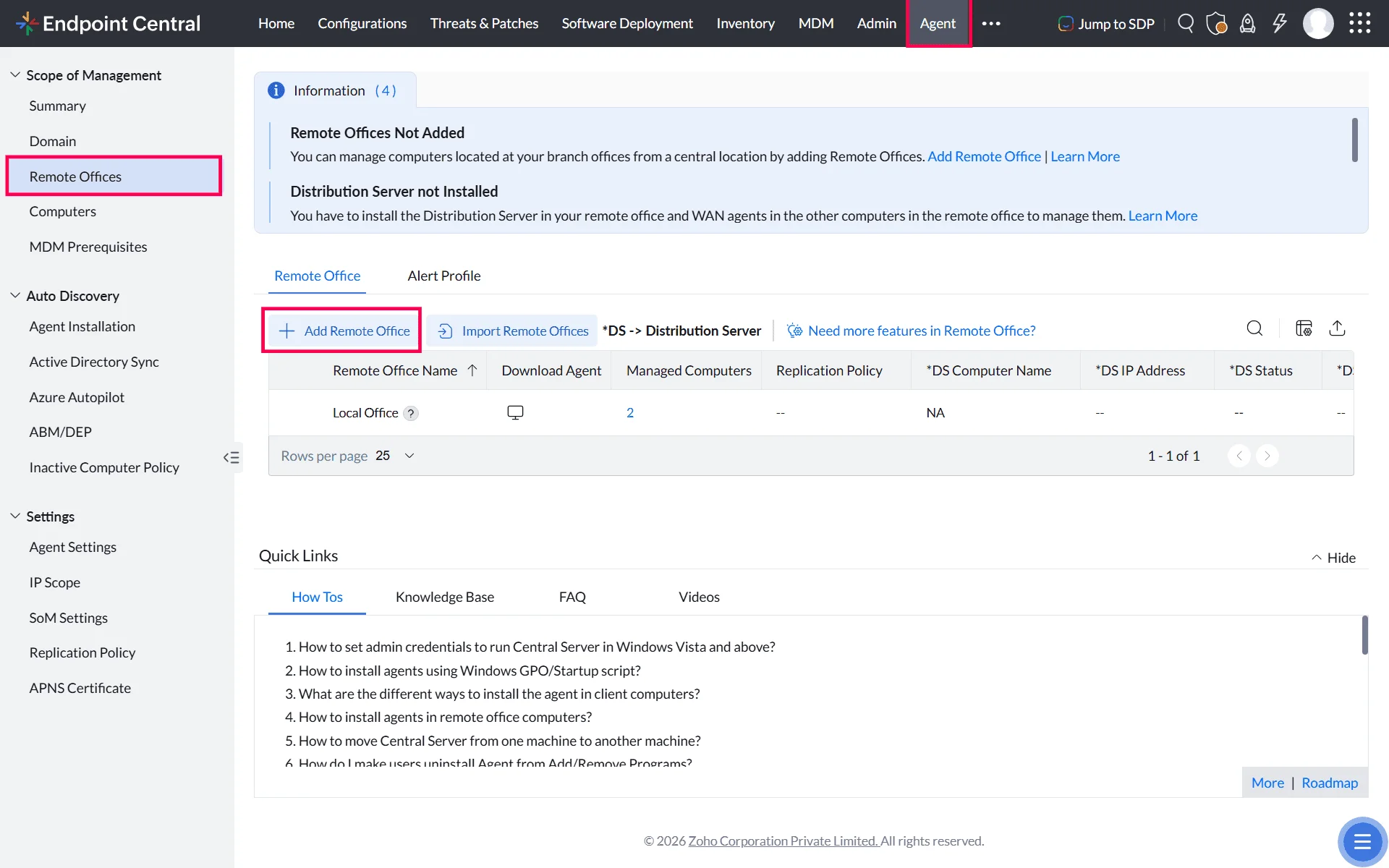 Add Remote Office Add Remote Office