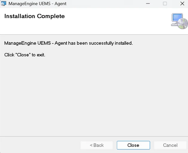 Selecting the folder path and completing the WAN agent installation