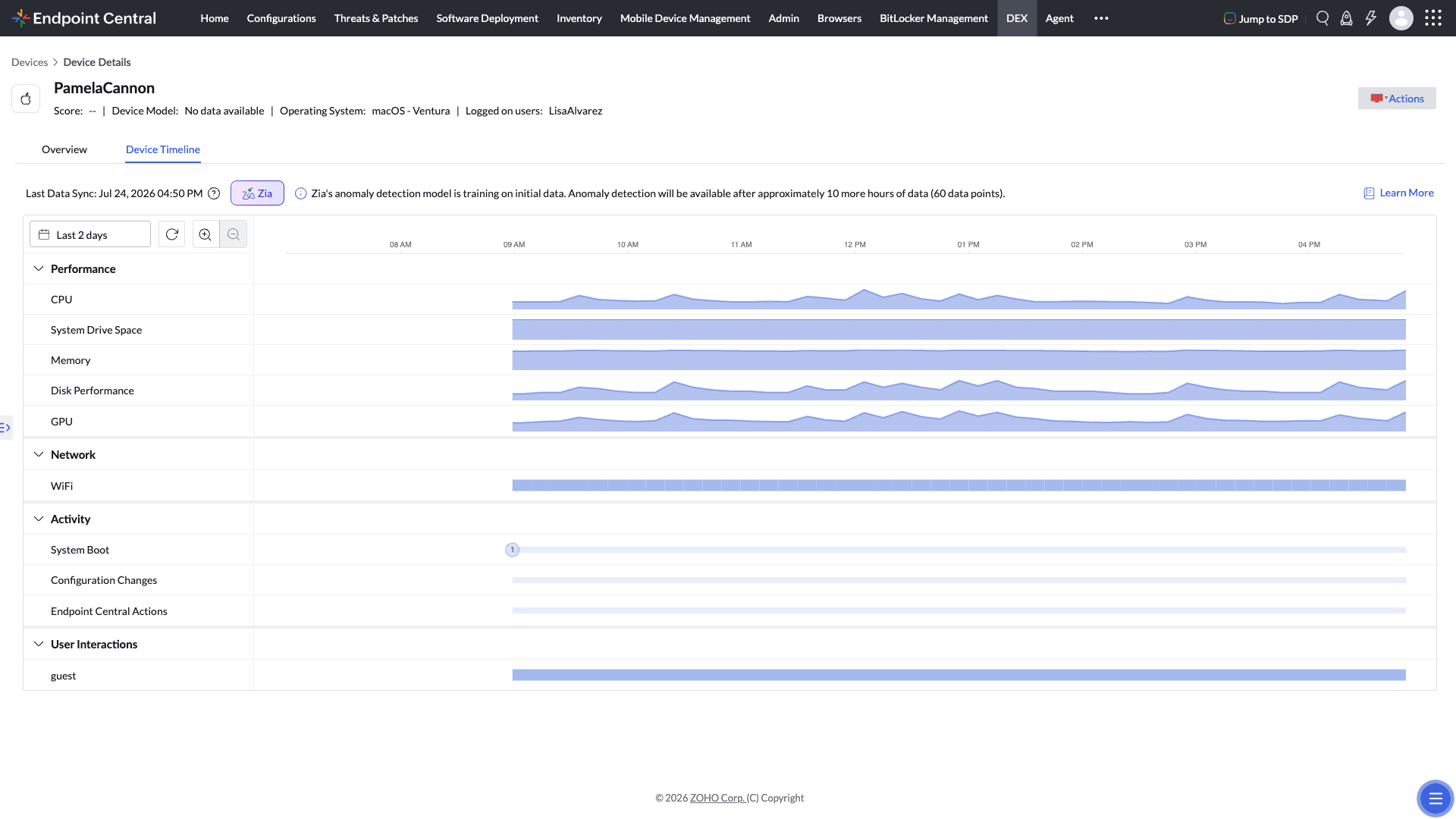Zia Timeline Analyzer summary Zia Timeline Analyzer summary