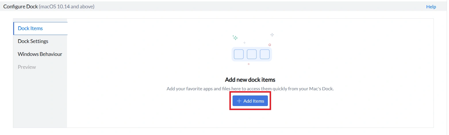 Add Dock Items Navigation