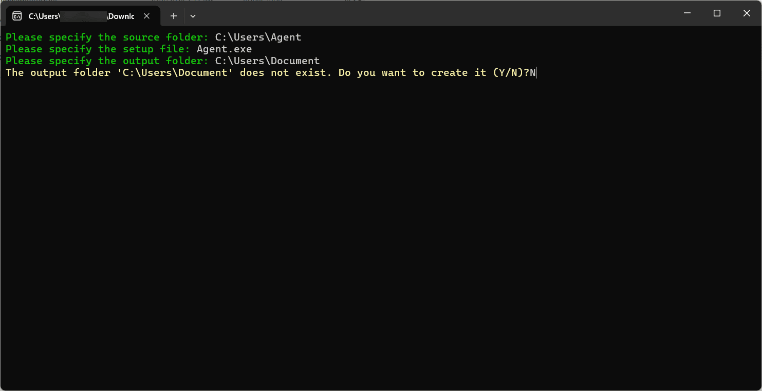 Double-click IntuneWinAppUtil.exe and provide the following inputs Double-click IntuneWinAppUtil.exe and provide the following inputs